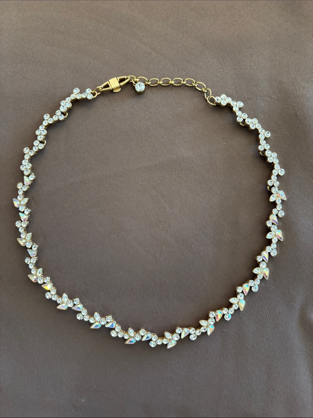 Givenchy Gold Crystal Leaf Choker Necklace - Elegant Women’s Jewelry